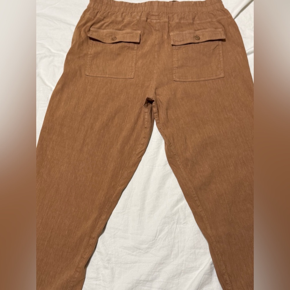 Kut from the Kloth light Brown linen blend cropped pants - Picture 6 of 9